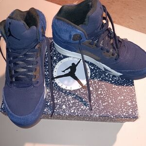 Air Jordan Blue and White Sneakers